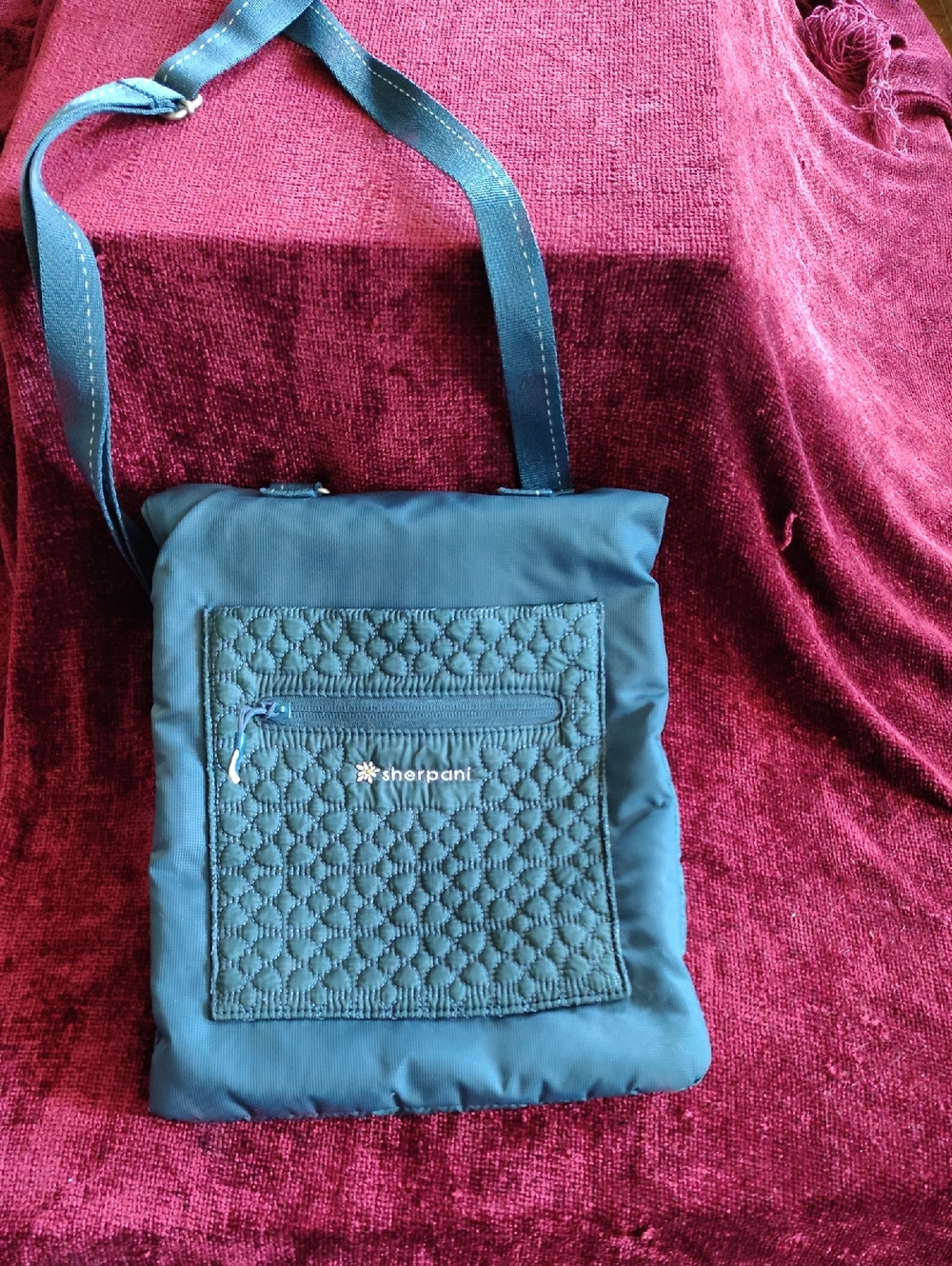 Dark Blue Sherpani Cross-body Bag Quilted Fold-over *FREE SHIPPING*
